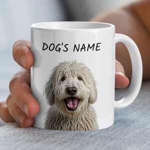 Personalized Komondor Dog Name Mug, Unique Dog Lover Gift, Dog&#39;s Name On Mug, Dog Breed Mug, Dog Owner Gift, Custom Pet Mug