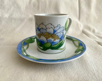 Vintage IKEA Näckros de Marguerite Walfridsson - Nenúfar - Taza de cerámica y platillo - Muy raro