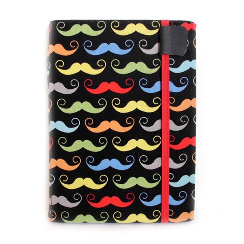 Kindle Paperwhite cover Roy G Biv's Mustache hardcover ereader case fits old and new Paperwhite 10th gen rainbow of moustachios image 2