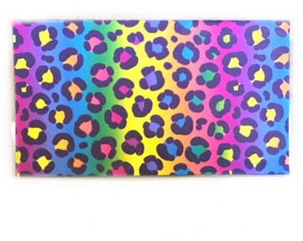 2026 - 2027 pocket calendar - Rainbow Leopard print - mini calendar - pocket planner datebook - retro 80s colorful 24 months