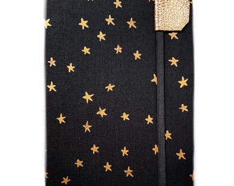 Kindle Paperwhite cover 12th gen Copper Stars, fits newest 2024 Paperwhites, hardcover eReader case, minimalist black night sky hardcover