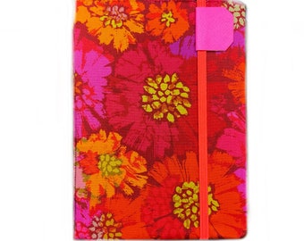Kindle Paperwhite cover - Neon Floral Splash, fits newest 2021 paperwhites, hardcover eReader case, red, pink, lime vivid abstract flowers