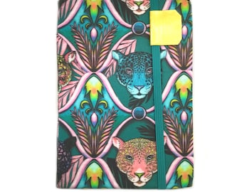 Kindle Cover - Moody Jaguar Ogee - fits NEW 2022 basic Kindle - case for kindle -leopards - jungle cats elegant damask teal peach lime