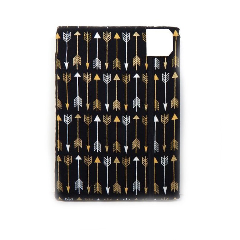 Kindle Cover, Luxe Arrows, hardcover eReader case, 2021 Kindle Paperwhite, Kindle Touch, tech accessory black and gold arrow print geometric image 2