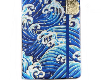 Kindle Paperwhite cover - Japanese Wave, fits newest 2021 paperwhites, hardcover eReader case, blue ocean water great wave