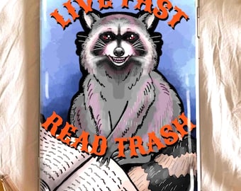 Kindle clear case insert, Trash Panda Reader insert for clear kindle case raccoon live fast read trash, kindle accessories, book lover gift