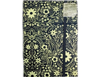 Kindle Paperwhite cover - Gilded Gardens - fits NEW 2021 paperwhites -  gold and black floral - hardcover eReader case