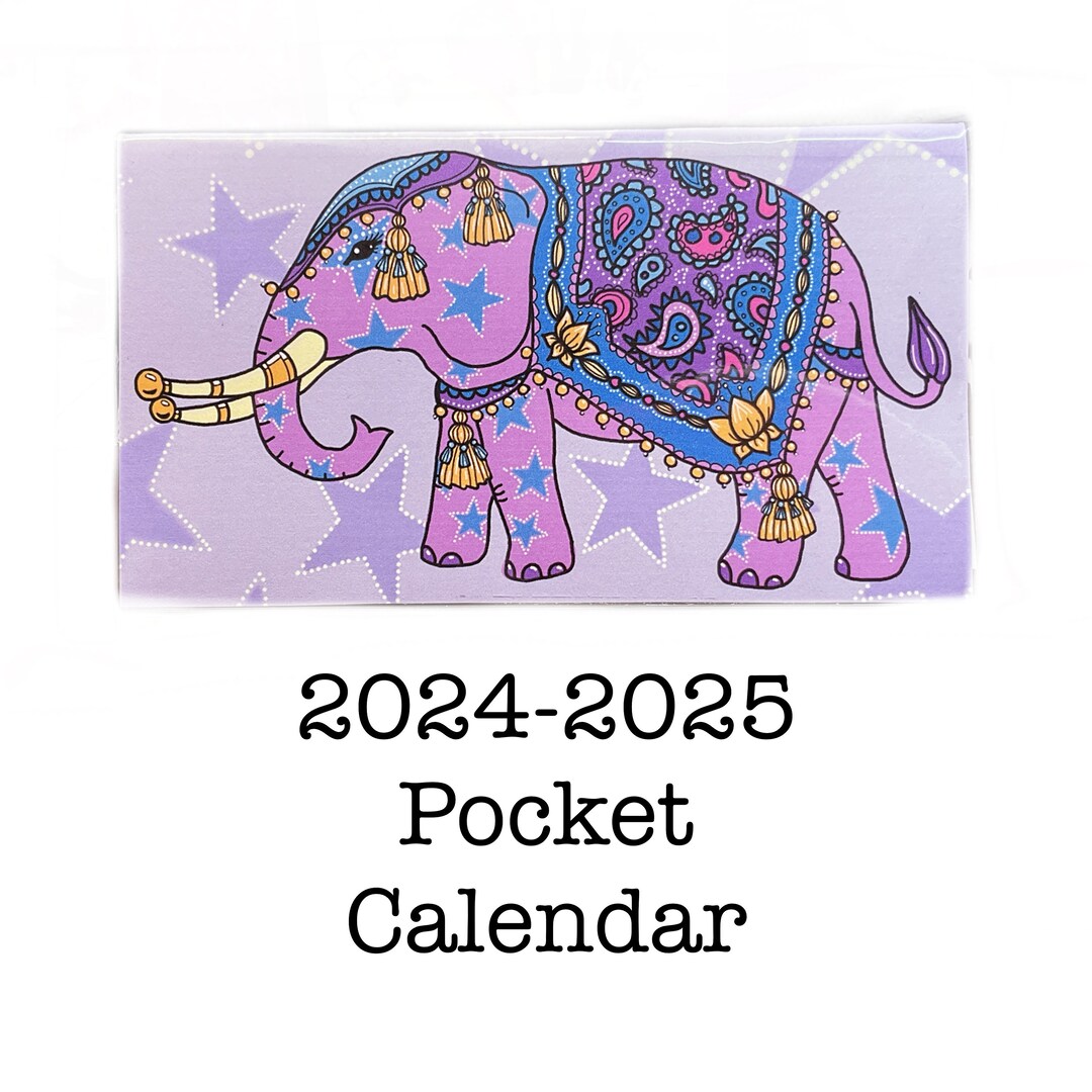 2025 2025 Pocket Calendar Painted Elephants Mini Etsy