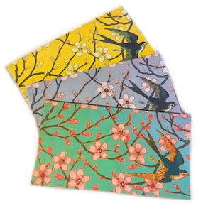 2026 - 2027 pocket planner, choice of colors Tranquil Blossoms orange blue yellow mint 2 year monthly floral pastel calendar