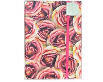 Kindle Paperwhite cover - Faded Roses, fits newest 2021 paperwhites, hardcover eReader case, pink mauve vintage roses pretty floral moody