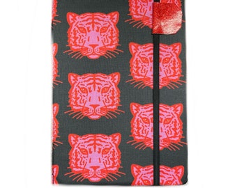 Kindle Paperwhite cover - Tiger Tiger, fits newest 2021 paperwhites, hardcover eReader case, pink and red tigers hardcover