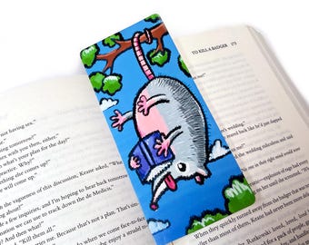 Handmade bookmark, Opossum, book lover gift, possum bookmarks, bookish gift