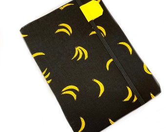 Kindle Paperwhite cover - Bananas for Scale - fits NEWEST 2021 paperwhites - hardcover eReader case, black and yellow banana print cute