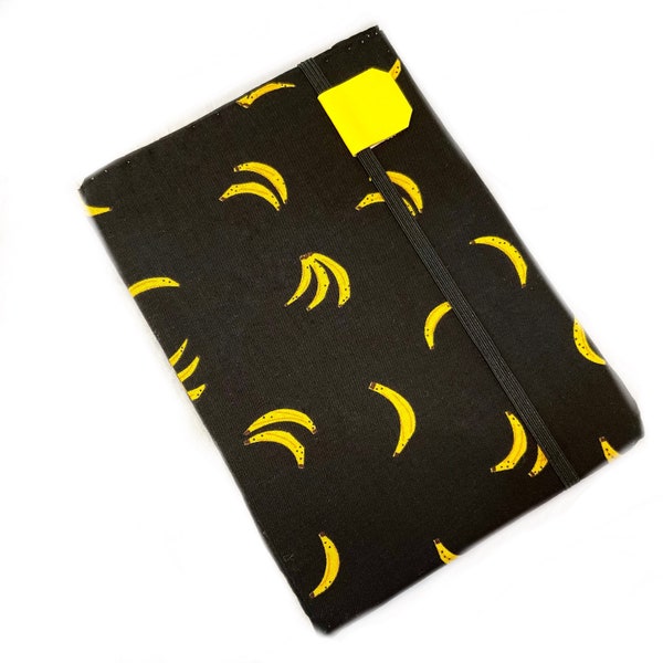 Kindle Paperwhite cover - Bananas for Scale - fits NEWEST 2021 paperwhites - hardcover eReader case, black and yellow banana print cute