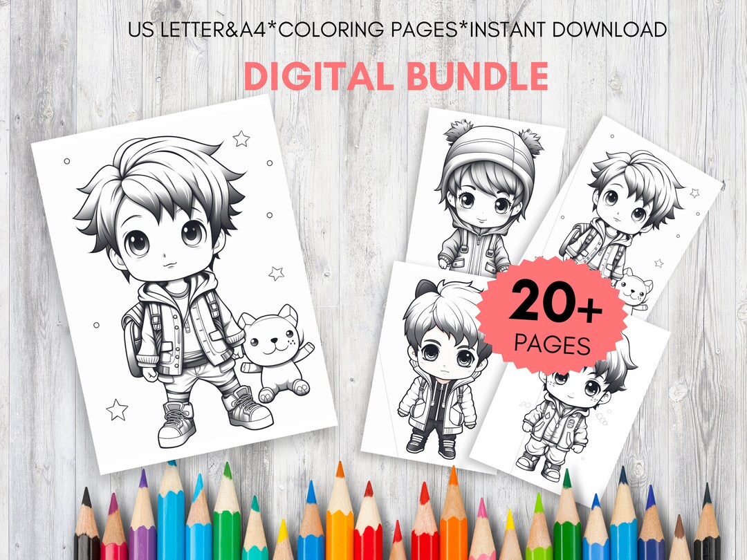 Black Boys Coloring Pages || Digital Coloring Sheets || Coloring Book ...