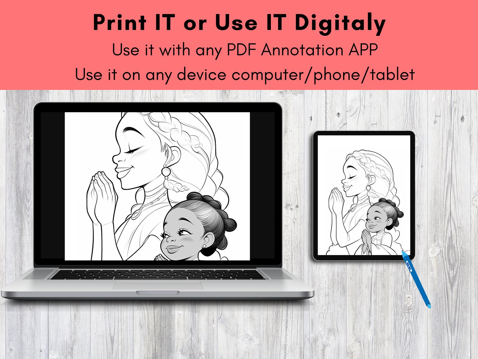 Black Kids Coloring Pages || Digital Coloring Sheets || Coloring Book ...