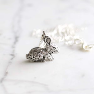 Silver Bunny Rabbit Easter Charm Necklace image 1