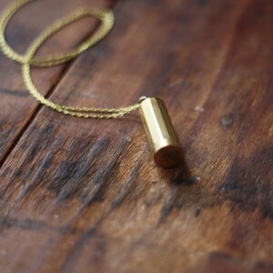 Vintage 40's 50's Brass Folda Telescoping Cigarette Holder Canister Vial Necklace image 2