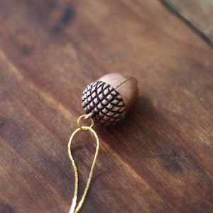 Vintage Copper Acorn Charm Necklace image 2