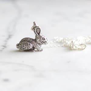 Silver Bunny Rabbit Easter Charm Necklace image 4