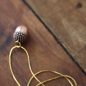 Vintage Copper Acorn Charm Necklace image 2