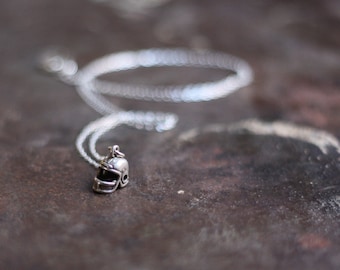 Silver Toned Football Helmet Charm Necklace