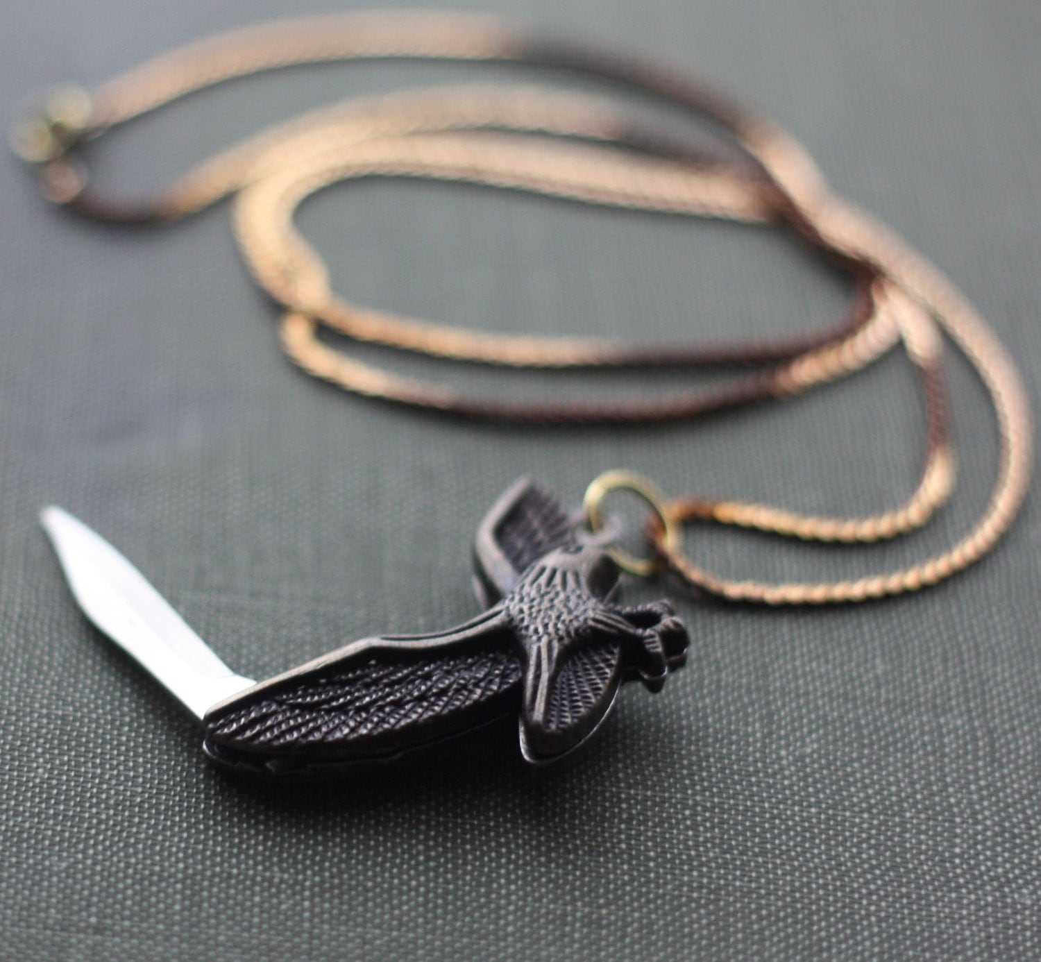 Pocket Knife Necklace Eagle Flying Patriotic Bird Etsy