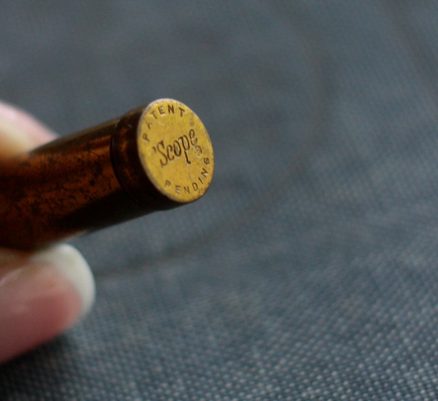 Vintage 40's 50's Brass Scope Telescoping Cigarette Holder Canister Vial  Necklace