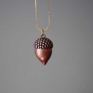 Vintage Copper Acorn Charm Necklace image 4