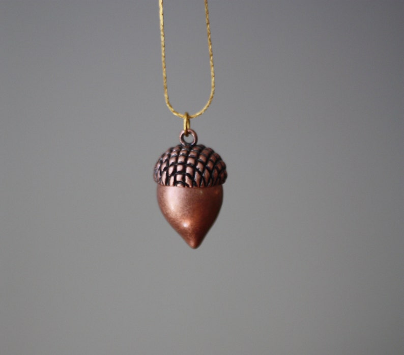 Vintage Copper Acorn Charm Necklace image 4