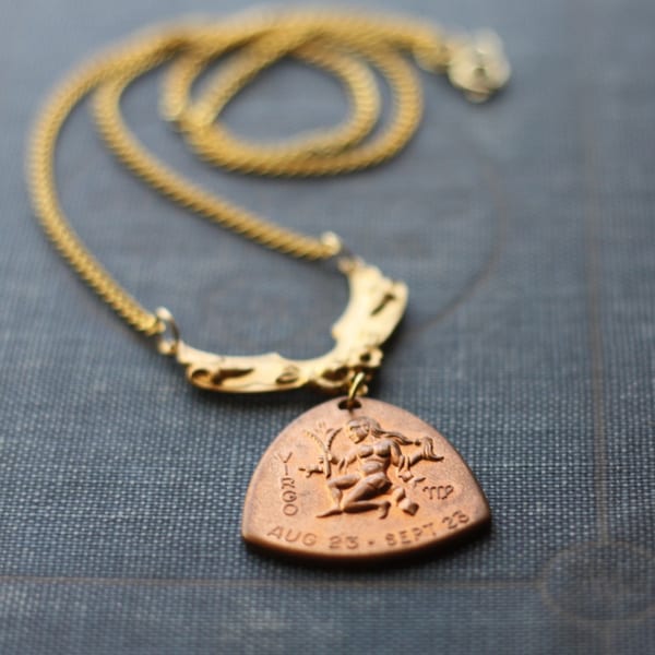 The Virgin Virgo Horoscope Zodiac Astrology Necklace As seen in Cleo Magazine and Refinery29