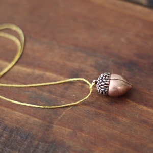 Vintage Copper Acorn Charm Necklace image 4