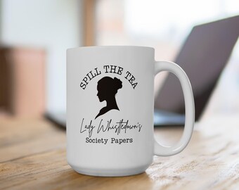 Taza de cerámica de Lady Whistledown Bridgerton (325 ml y 440 ml)