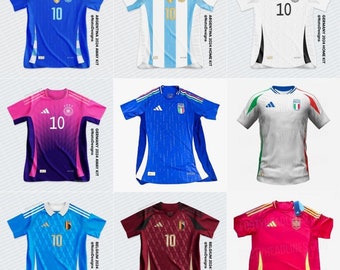 Neue Euro2024 Trikots Italien Deutschland England Frankreich Spanien Belgien Portugal Niederlande - Heim und Auswärts Fußball Trikot Europapokal 2024 neu