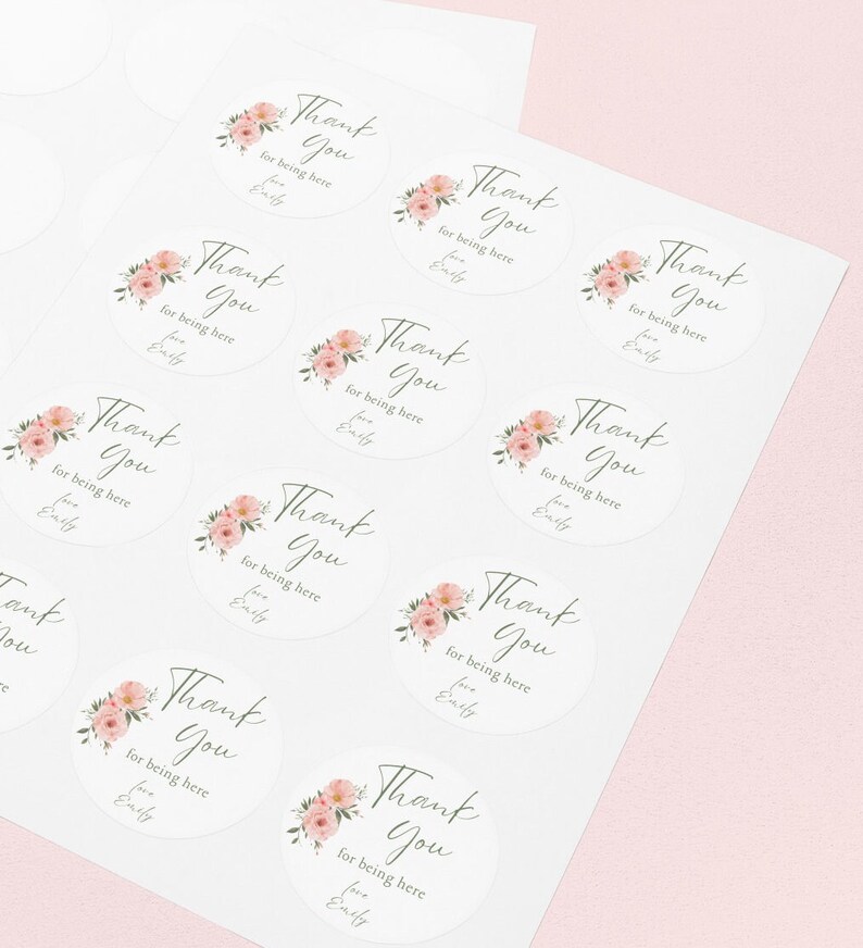 Wedding Bridal Shower Sticker Labels Template, Editable, Printable, INSTANT Download. - Etsy
