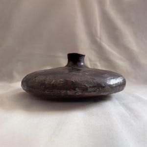 Black raku vase