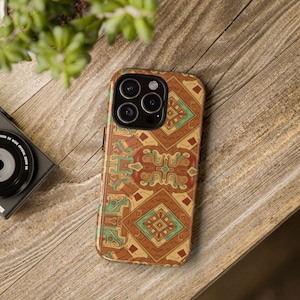 Desert Mosaic Phone Case: Tribal Aztec Pattern, Glossy or Matte