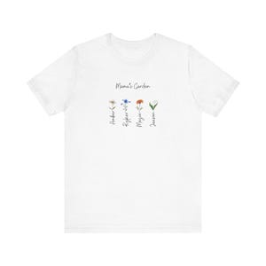 Mama&#39;s Garden Kids tshirt, Personalized tshirts, mothers day gift, unique mom gift,childrens names, custom gigi gift, birth flowers,