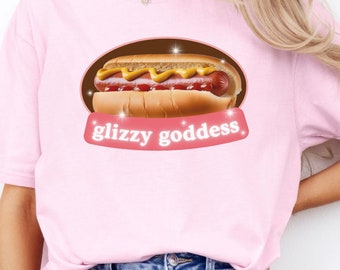 Funny Glizzy Shirt Unisex Meme Weirdcore Clothing TShirt for Her Silly Hotdog Tee Glizzy Gladiator Summer Party Apparel Hot Dog Lover Gift