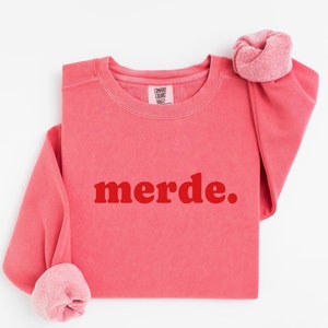 Sudadera Merde, estilo retro francés vintage de los años 60, con frase francesa divertida, regalo parisino, camiseta con palabrotas francesas, regalo para amantes de París