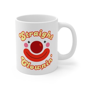 Lustiger Clown Becher Humorvolle Teetasse Retro Vintage Ästhetischer Clowncore Schrullige Tasse Netter Kidcore Clown-Liebhaber Geschenk Gen Z Humor Meme Tasse Clown Kern