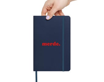 Merde Hardback Journal, quaderno divertente in francese, registro di studio per l'apprendimento della lingua francese