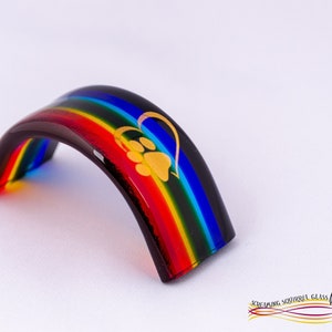 Rainbow Bridge Handmade Fused Glass Pet Memorial small image 1
