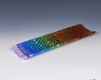 Beautiful Fused Glass Rainbow Channel Plate