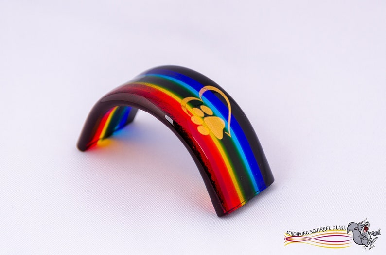 Rainbow Bridge Handmade Fused Glass Pet Memorial small image 1