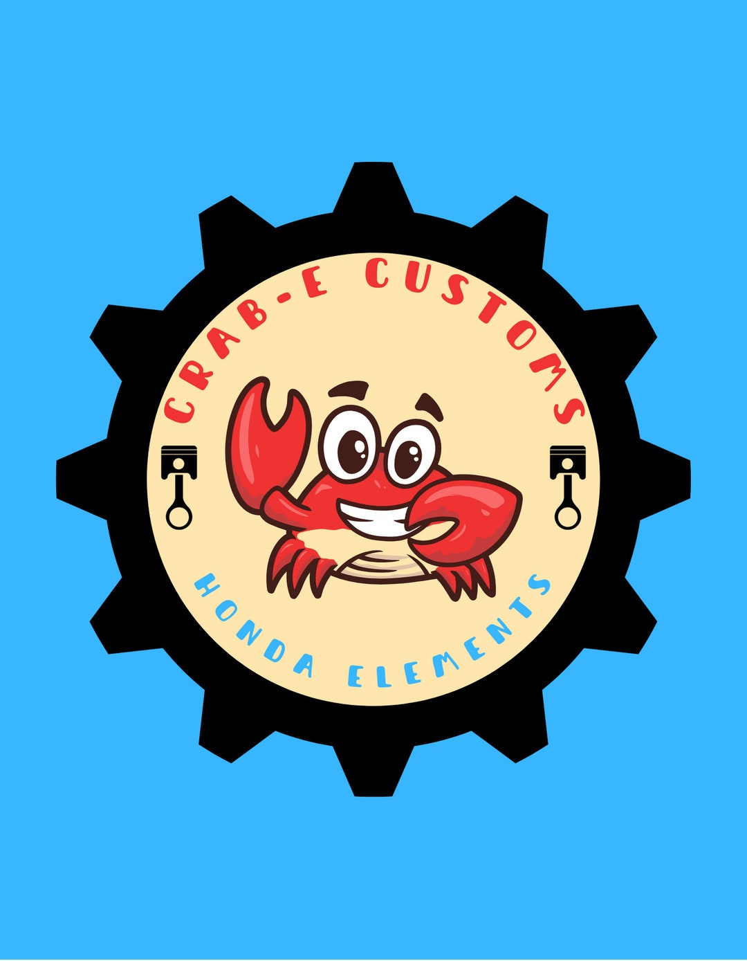 Blue Crabe Customs Logo Honda Element Graphic Tshirt Etsy