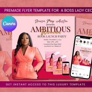 DIY Canva Book Flyer | Book Launch Party | Ebook Flyer | Business Coaching | Modern flyer for book launch