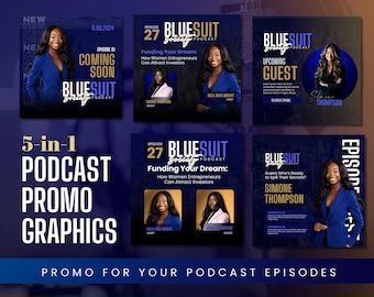 Podcast Promo Flyer Templates: Social Media Canva Designs (Digital Download)