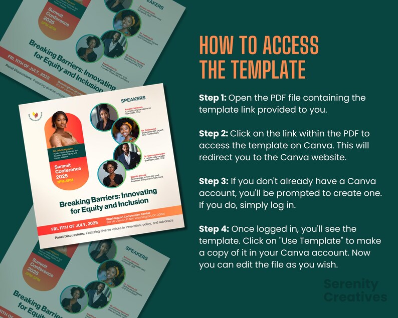 DIY Summit Flyer Canva Template Event Promotion Customized Conference ...