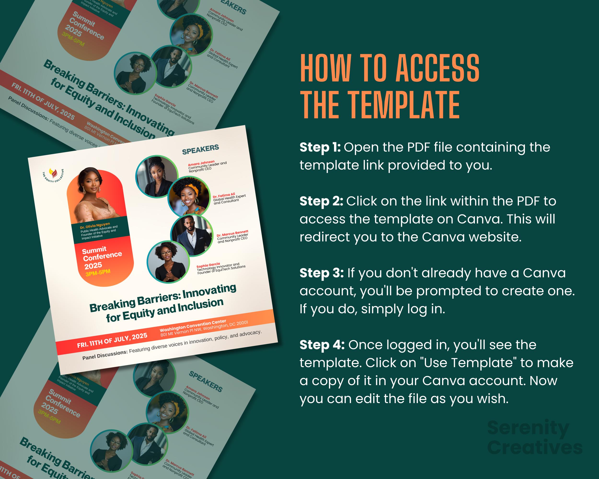 DIY Summit Flyer Canva Template Event Promotion Customized Conference ...